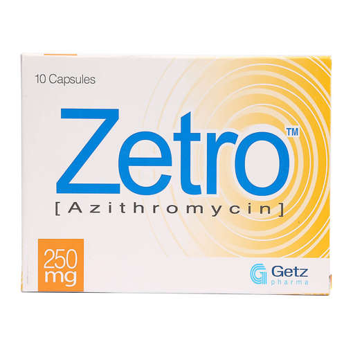 Picture of Zetro 250mg Cap 1x10s