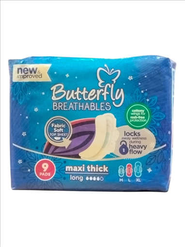 Picture of Butterfly Sanitry Pads Maxi Thick Long 9s